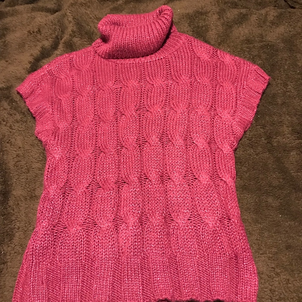 Ana fuchsia turtle neck tank sweater
